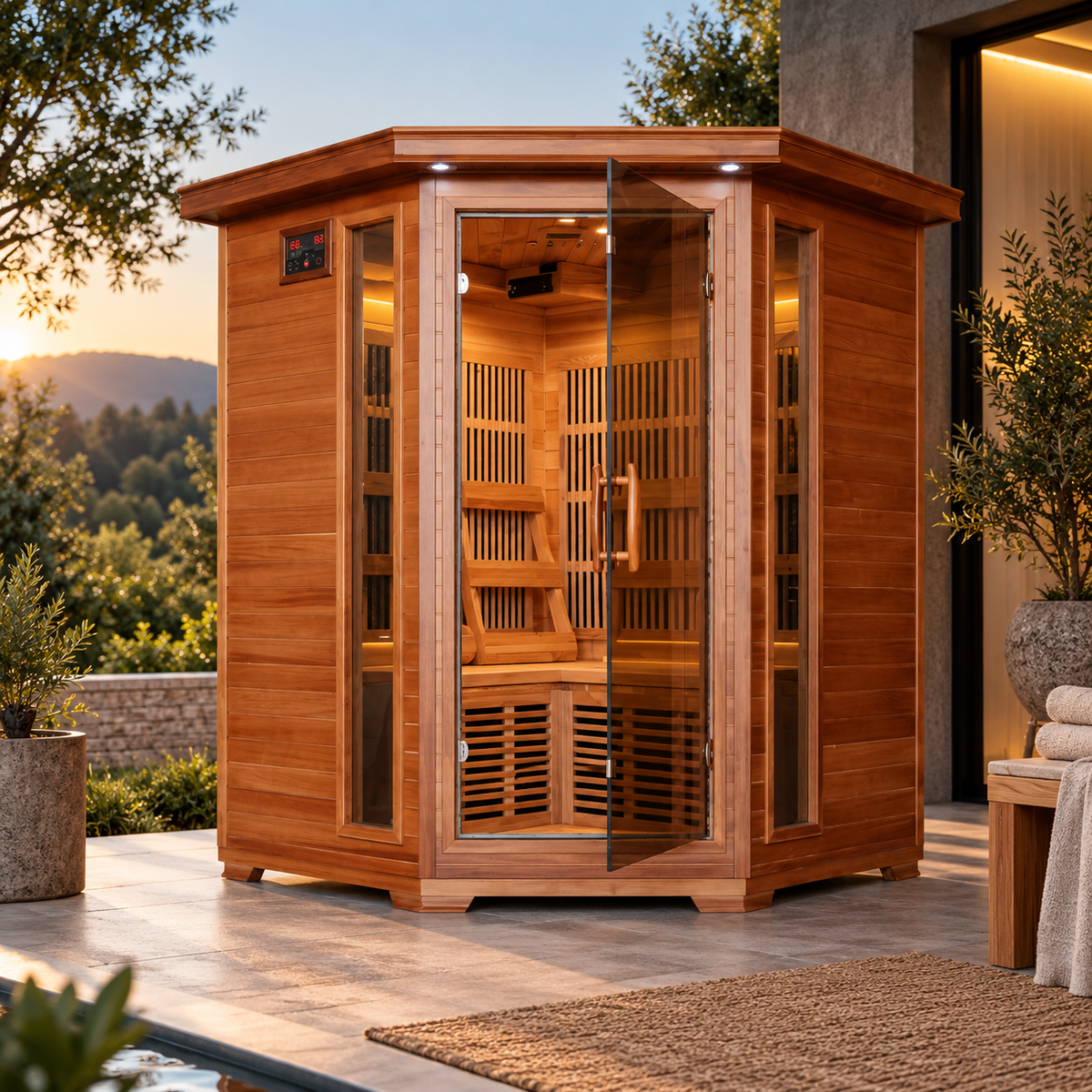 3-Person Cedar Corner Infrared Sauna
