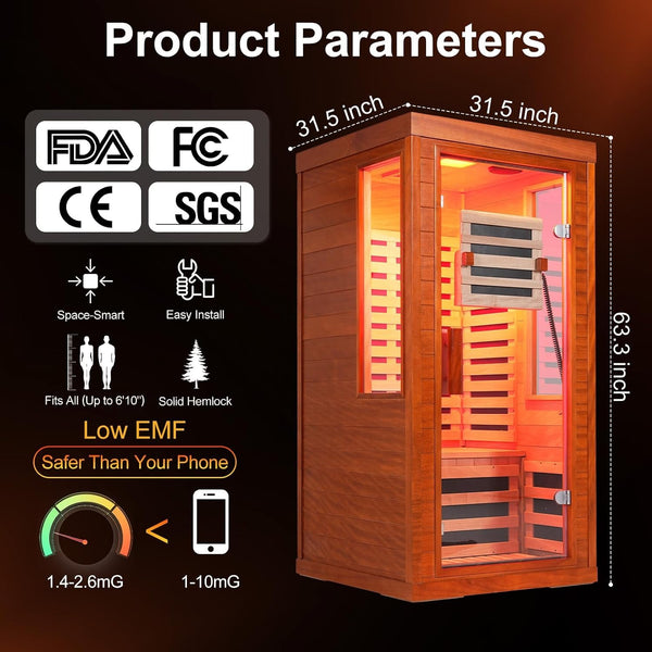 Infrared Sauna with Red Light Therapy