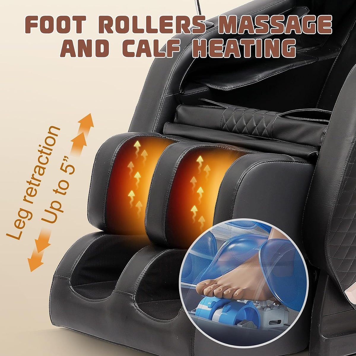2024 Massage Chair Recliner, Zero Gravity Full Body Massage Chair with Airbags, Heating, Bluetooth Speaker and Foot Rollers (Gray)